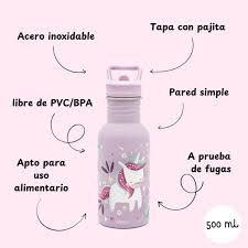 Botella de Acero Inoxidable 500 ml - Unicornio