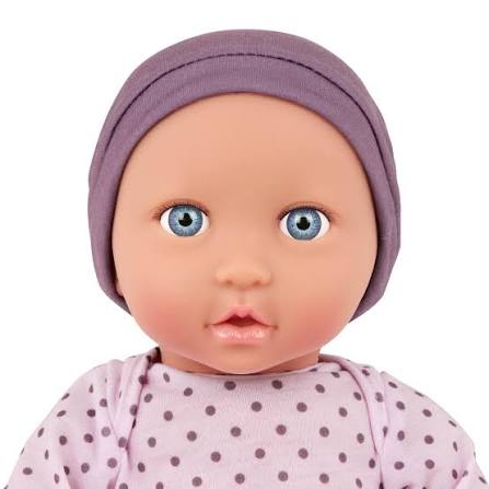 Muñeco Bebé, Gorro Lila, Ojos Azules