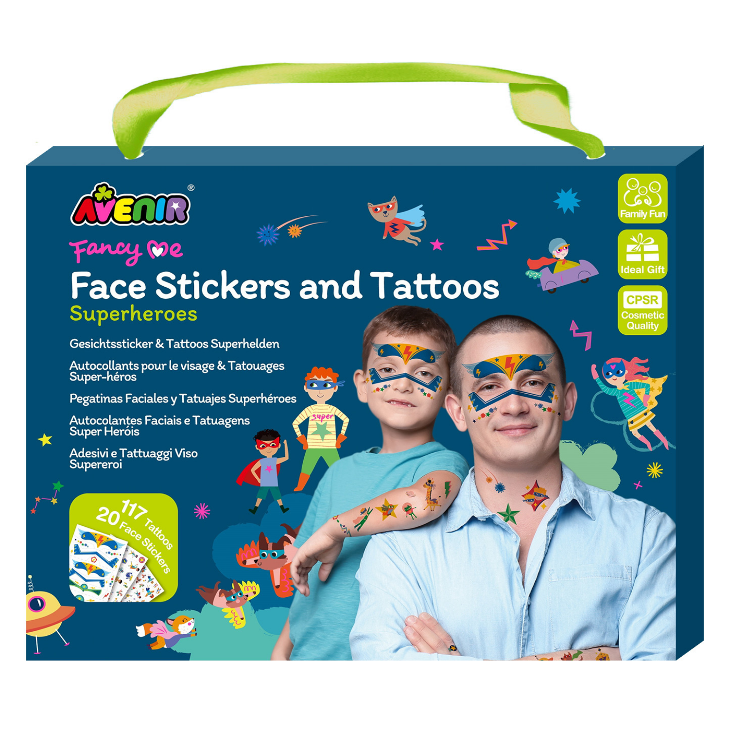 Stickers y Tatuajes Faciales - Superhéroes