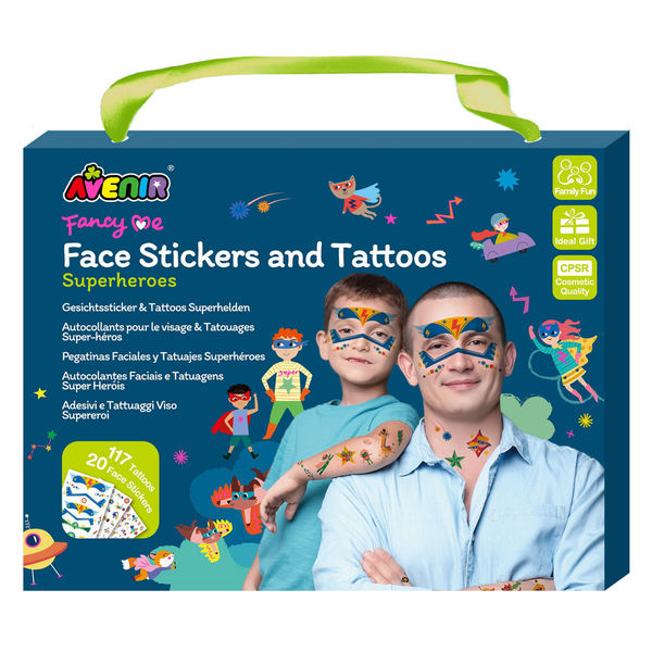 Stickers y Tatuajes Faciales - Superhéroes