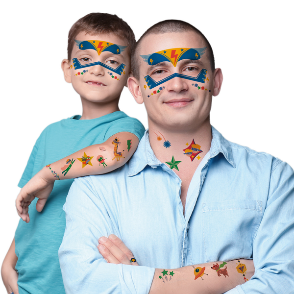 Stickers y Tatuajes Faciales - Superhéroes