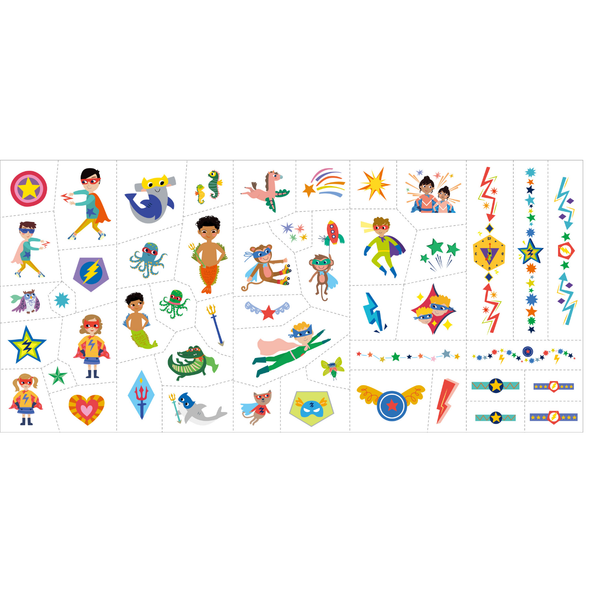 Stickers y Tatuajes Faciales - Superhéroes