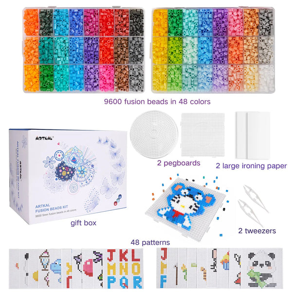 Kit de 9600 Cuentas en 48 Colores