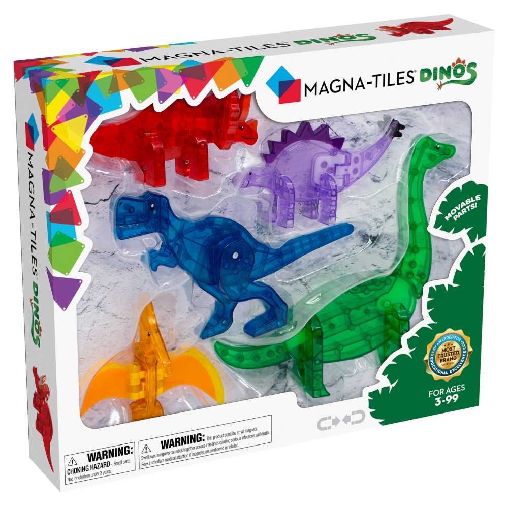 Magna Tiles Set Magnético  Dinosaurios  5 pzs.