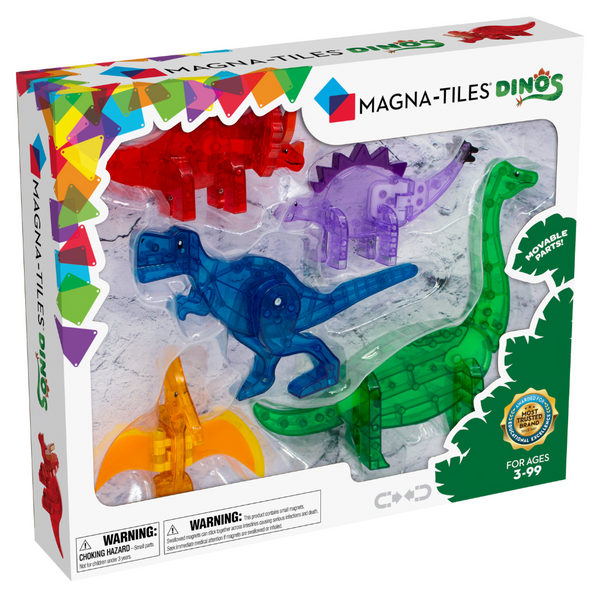 Magna Tiles Set Magnético  Dinosaurios  5 pzs.