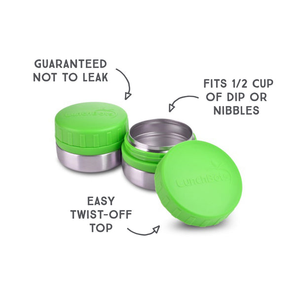 Envases de Acero 4 oz - Set de 2 Tapa Verde