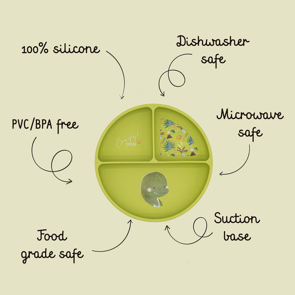 Plato de Silicona - Cracky el Dinosaurio