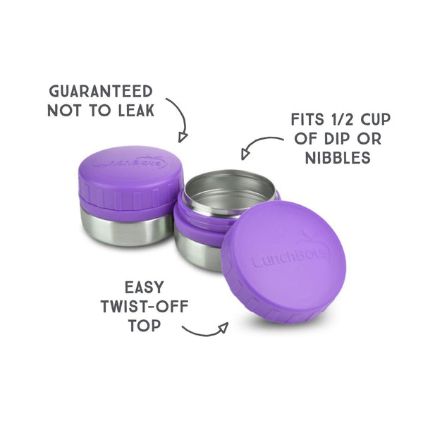 Envases de Acero 4 oz - Set de 2 Tapa Morada