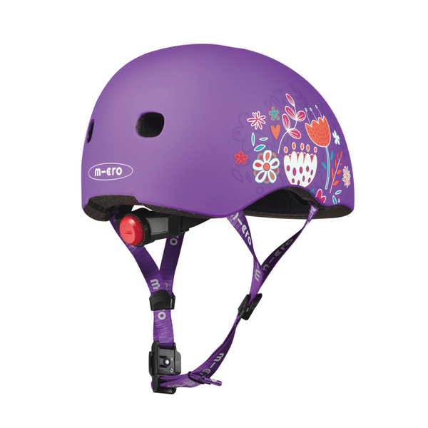 Casco Morado con Flores