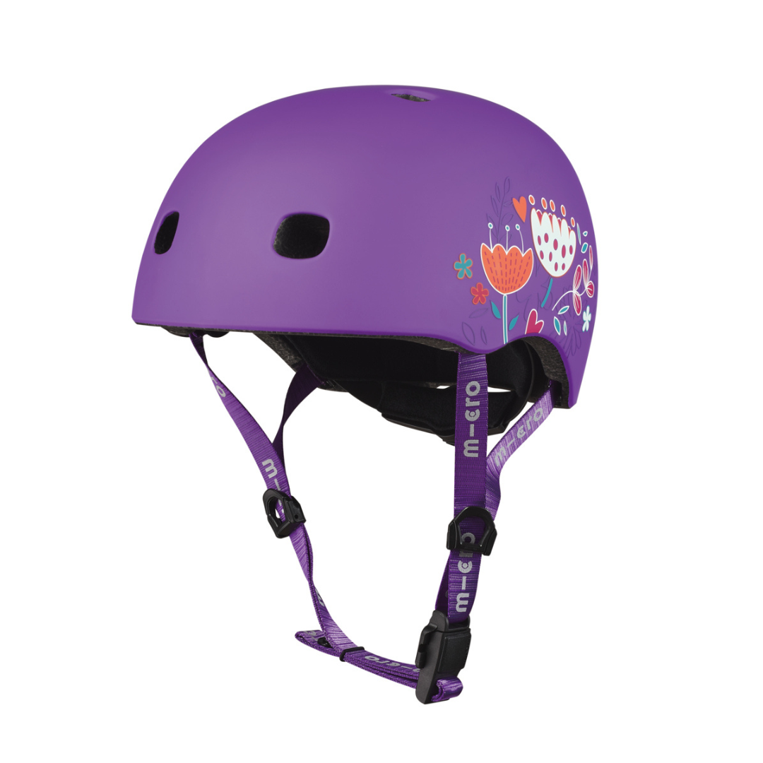 Casco Morado con Flores