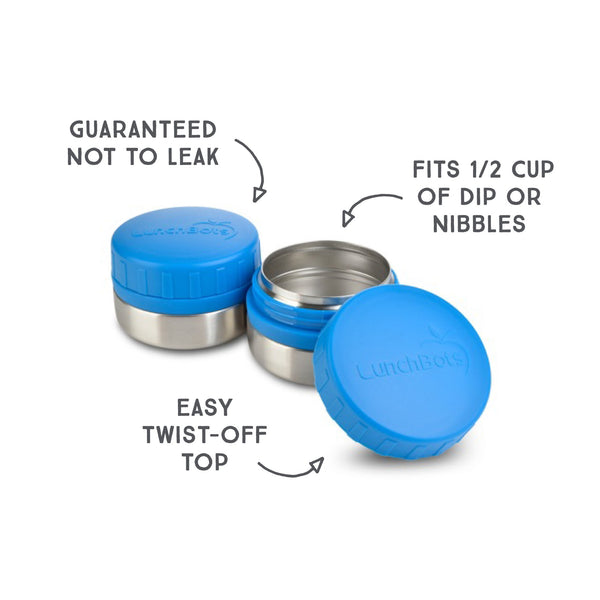 Envases de Acero 4 oz - Set de 2 Tapa Azul