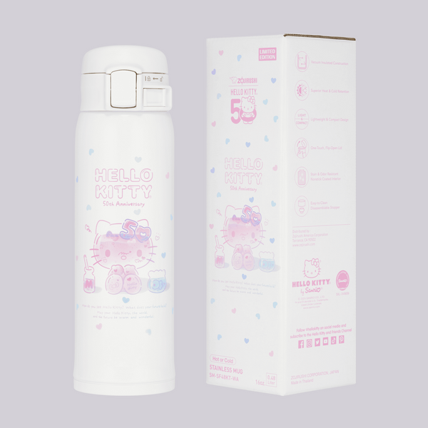 Botella Termo 16 oz -  Hello Kitty Blanco (50 Aniversario)