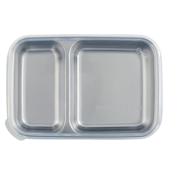 Envase Rectangular de Acero c/Divisiones 28 oz - Clear