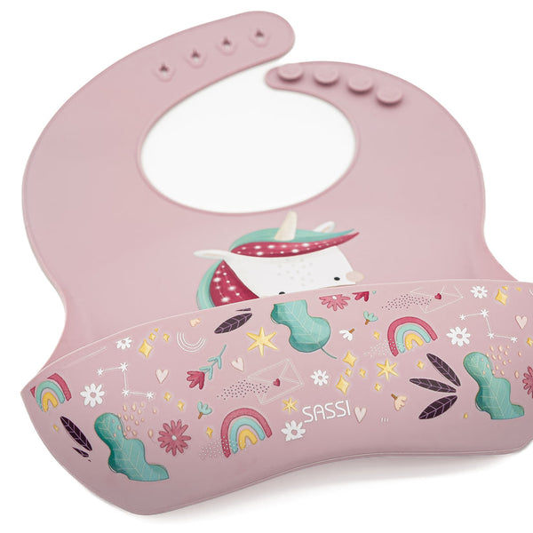 Babero de Silicona - Unicornio Sparkly