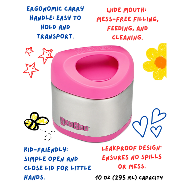 Termo Cubi de Acero Inoxidable - Rosa Encendido 10oz