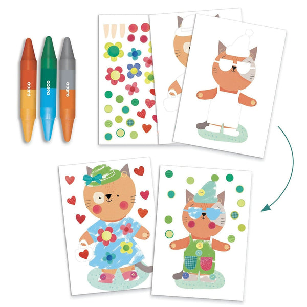 Set de Manualidades Stickers/Crayolas - Animales de la Casa