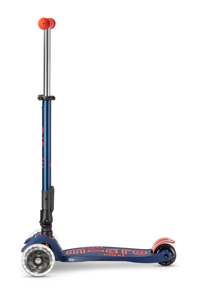 Scooter Maxi Deluxe Foldable LED Navy Red