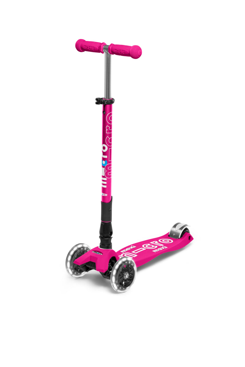 Scooter Maxi Deluxe Foldable LED Shocking Pink
