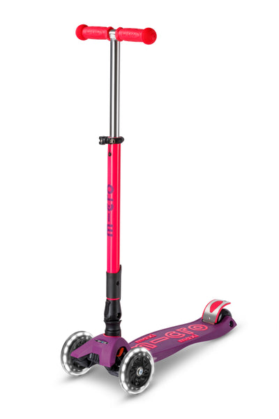 Scooter Maxi Deluxe Foldable Neon LED - Ultra Pink