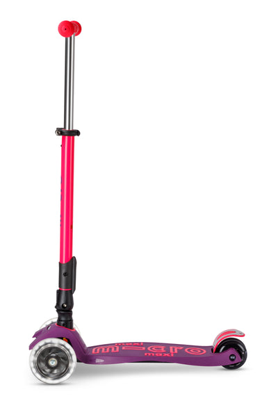 Scooter Maxi Deluxe Foldable Neon LED - Ultra Pink