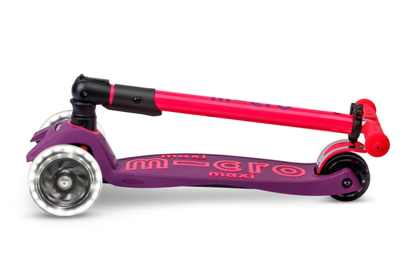Scooter Maxi Deluxe Foldable Neon LED - Ultra Pink