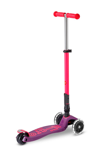 Scooter Maxi Deluxe Foldable Neon LED - Ultra Pink