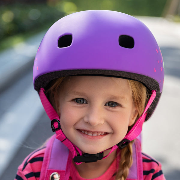 Casco Morado con Flores