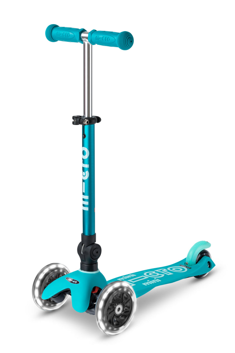Scooter Mini Deluxe Foldable LED - Aqua
