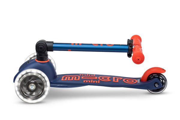 Scooter Mini Deluxe Foldable LED - Navy Blue