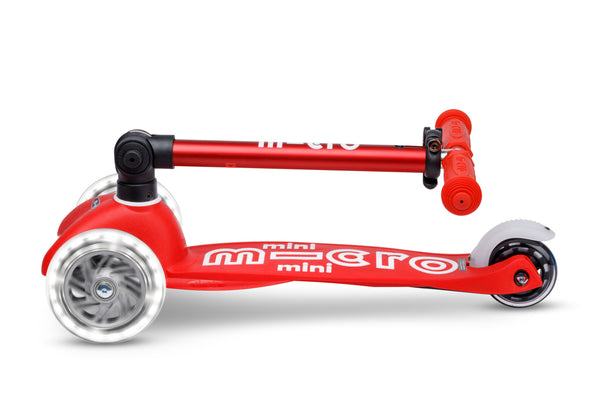 Scooter Mini Deluxe Foldable LED - Rojo
