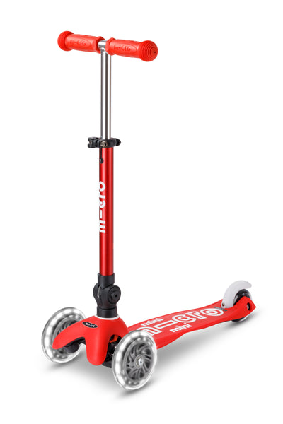 Scooter Mini Deluxe Foldable LED - Rojo