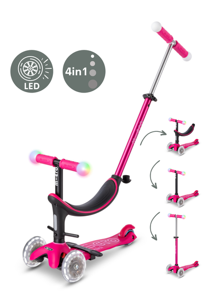 Scooter Mini 2Grow Deluxe Magic LED - Rojo