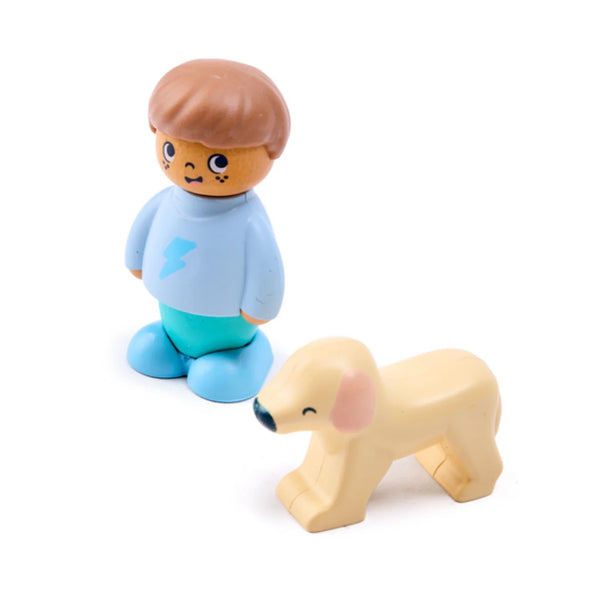 Set Niño y Perrito de Madera + Cuento