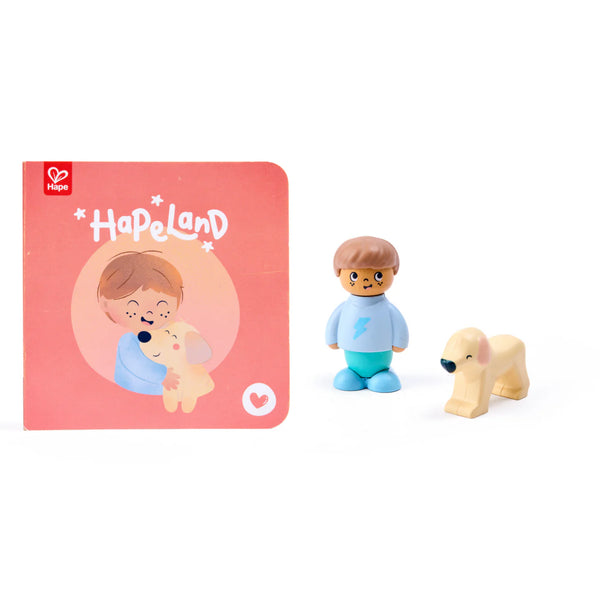 Set Niño y Perrito de Madera + Cuento