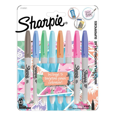 Sharpie Marcadores Pastel Fino x 8