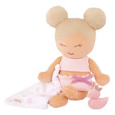 Muñeca niña textil para tina pelo rubio