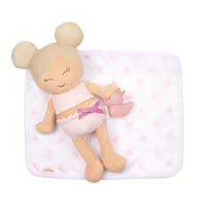 Muñeca niña textil para tina pelo rubio