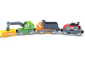 Set de 3 Vagones de Construcción  de Madera