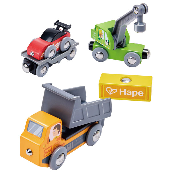 Set de 3 Vagones de Construcción  de Madera