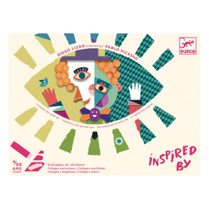 Collages y Stickers Cabezas Cuadradas Inspirado en Pablo Picasso